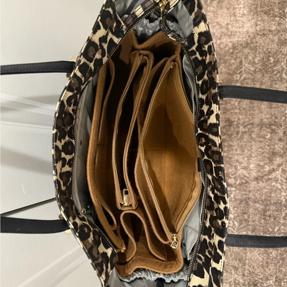 Kate Spade Leopard Print Tote Bag with Sturdy Black Straps